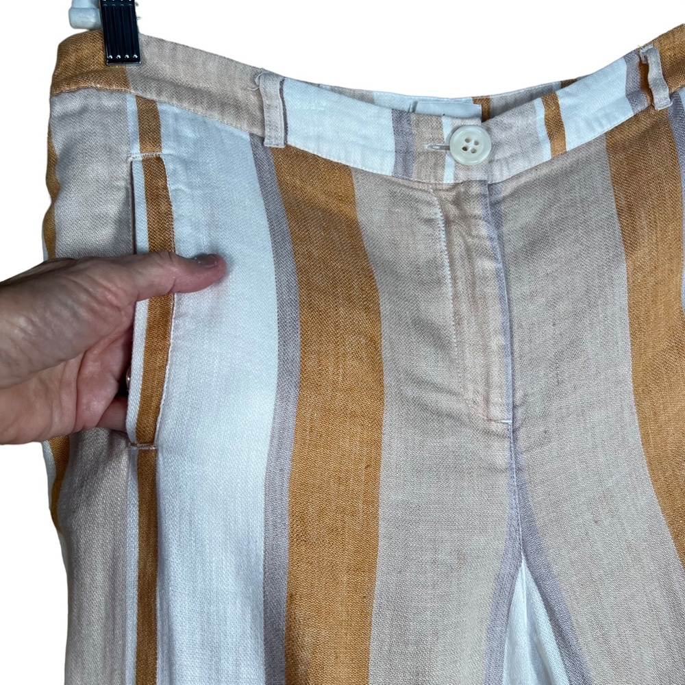 Chico’s Women’s Linen Blend Striped Lightweight Pants Chico’s 2 = US L/1… - Picture 4 of 13